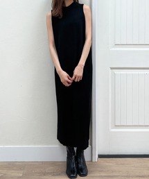 バックラインリブニットワンピース