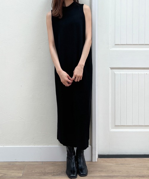 Olu.（オルドット）の「バックラインリブニットワンピース（ワンピース・レディース・ブラウン系その他/チャコールグレー/ブラック・FREE）」の2枚目の写真