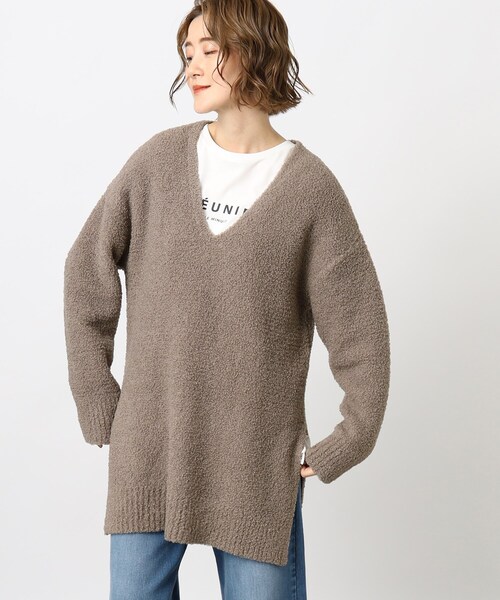 grove(グローブ)の「◆トレンドのブークレ糸を使用したチュニックニット(ニット/セーター・レディース・ブラウン系その他/アイボリー・02/03/01/04)」の7枚目の写真