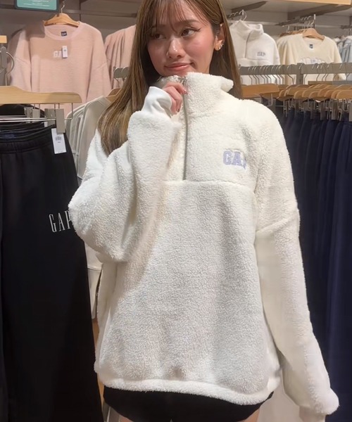 GAP（ギャップ）の「ミニ GAPロゴ ハーフジップ フリースボア