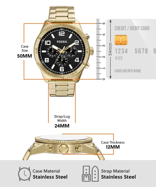 Amazon.co.jp: Fossil アナログ ゴールドダイヤル レディース