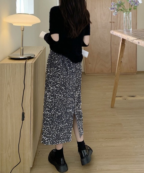 SHEENA（シーナ）の「スパンコールベロアタイトスカート（スカート・レディース・シルバー/ブラック・M）」の22枚目の写真