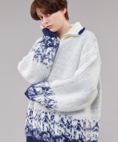 GRADATION ZIP-UP KNIT .14 / DUSK DAWN