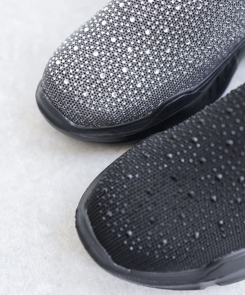 SESTO（セスト）の「キラキラニット厚底スニーカー（スニーカー・レディース・ブラック/シルバー・S/LL/3L/L/M）」の3枚目の写真
