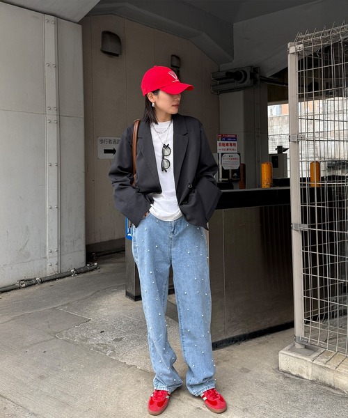 Futier land(フューティアランド)の「Pearl Denim Pants(デニムパンツ・レディース・ブルー/ライトインディゴブルー・MEDIUM/LARGE/SMALL)」の6枚目の写真