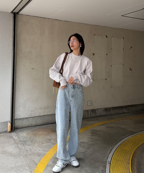 Futier land(フューティアランド)の「Pearl Denim Pants(デニムパンツ・レディース・ブルー/ライトインディゴブルー・MEDIUM/LARGE/SMALL)」の13枚目の写真
