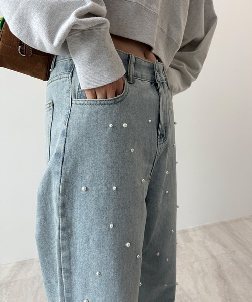 Futier land(フューティアランド)の「Pearl Denim Pants(デニムパンツ・レディース・ブルー/ライトインディゴブルー・MEDIUM/LARGE/SMALL)」の15枚目の写真