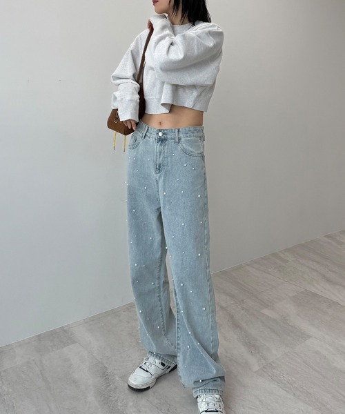 Futier land(フューティアランド)の「Pearl Denim Pants(デニムパンツ・レディース・ブルー/ライトインディゴブルー・MEDIUM/LARGE/SMALL)」の10枚目の写真