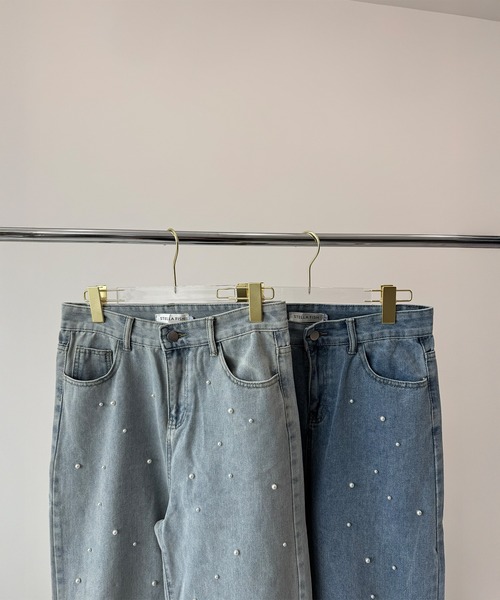 Futier land(フューティアランド)の「Pearl Denim Pants(デニムパンツ・レディース・ブルー/ライトインディゴブルー・MEDIUM/LARGE/SMALL)」の17枚目の写真