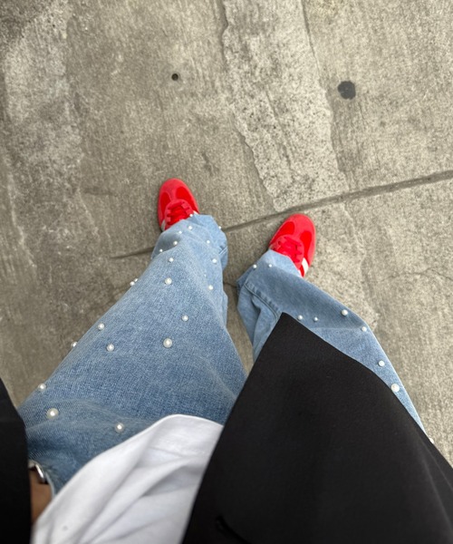 Futier land(フューティアランド)の「Pearl Denim Pants(デニムパンツ・レディース・ブルー/ライトインディゴブルー・MEDIUM/LARGE/SMALL)」の8枚目の写真