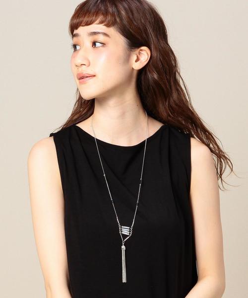BEAUTY&YOUTH UNITED ARROWS(ビューティーアンドユースユナイテッドアローズ)の「BY メタルビーズ×フリンジロングネックレス◆(ネックレス・レディース・ゴールド/シルバー・フリー)」の4枚目の写真