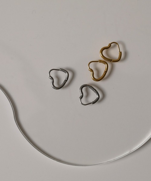 金属アレルギー対応 ミニハートフープピアス サージカル