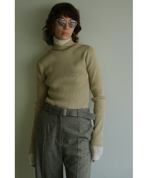 CLANE SLIT COLLAR RIB KNIT TOPS サイズ２ CLANE（クラネ）の「CLANE/クラネ/SLIT COLLAR RIB KNIT（ニット
