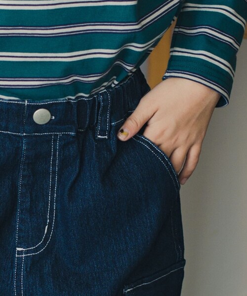 EDWIN(エドウィン)の「【Ou? by EDWIN】カーゴパンツ(カーゴパンツ・キッズ・ネイビー/カーキオリーブ・120/130/150/140/110/100)」の7枚目の写真