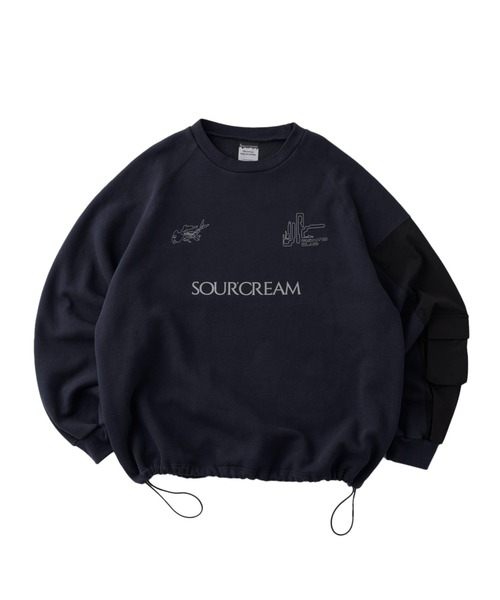 Sourcream(サワークリーム)の「【Sourcream Fishing Club】TECH CREW SWT(スウェット・メンズ・チャコールグレー/アッシュグレー/ネイビー・FREE)」の1枚目の写真