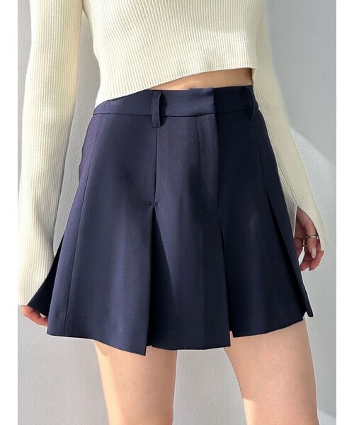 EMODA(エモダ)の「プリーツミニスカート(スカート・レディース・ネイビー/ベージュ/グレー・SMALL/MEDIUM)」の4枚目の写真