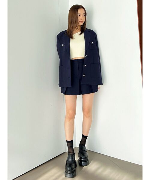 EMODA(エモダ)の「プリーツミニスカート(スカート・レディース・ネイビー/ベージュ/グレー・SMALL/MEDIUM)」の9枚目の写真