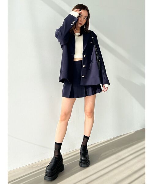 EMODA(エモダ)の「プリーツミニスカート(スカート・レディース・ネイビー/ベージュ/グレー・SMALL/MEDIUM)」の10枚目の写真