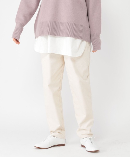 studio CLIP（スタディオクリップ）の「ドビーすっきりテーパードパンツ[プチサイズあり]（その他パンツ・レディース・ブラウン/オフホワイト/ライトグレー/ネイビー・PF/LARGE/XXX-LARGE/MEDIUM/X-LARGE/XX-LARGE）」の2枚目の写真