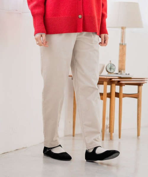 studio CLIP（スタディオクリップ）の「ドビーすっきりテーパードパンツ[プチサイズあり]（その他パンツ・レディース・ブラウン/オフホワイト/ライトグレー/ネイビー・PF/LARGE/XXX-LARGE/MEDIUM/X-LARGE/XX-LARGE）」の9枚目の写真