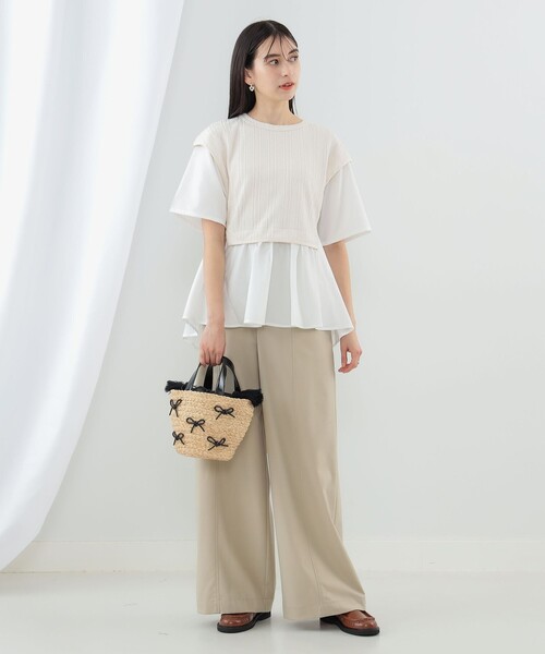 Ray BEAMS(レイビームス)の「Ray BEAMS / リボン ブレード バッグ(かごバッグ・レディース・ブラック/シルバー・ONE SIZE)」の5枚目の写真