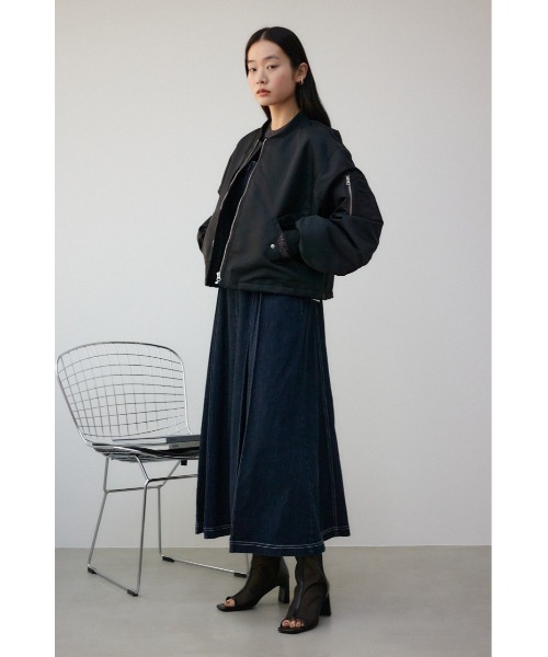 AZUL by moussy(アズールバイマウジー)の「シャーリングMA-1(MA-1・レディース・カーキ/ブラック/アイボリー・FREE)」の19枚目の写真