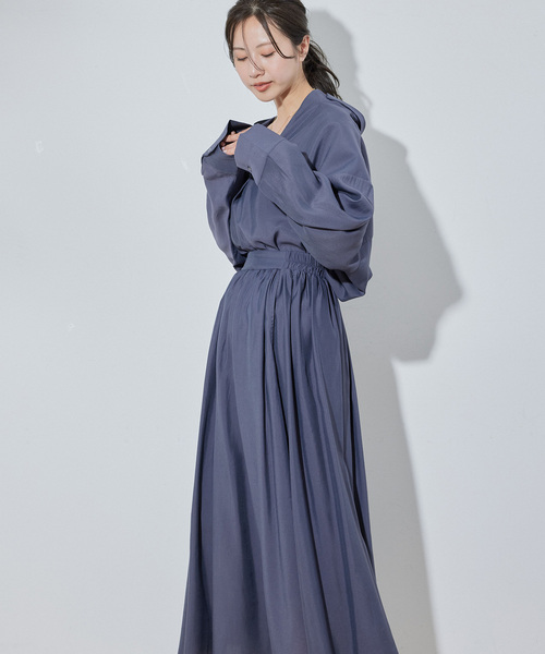 Jayro（ジャイロ）の「ドルマンスキッパーシャツ（シャツ/ブラウス・レディース・オレンジ/ホワイト系その他/チャコールグレー/ベージュ・M）」の13枚目の写真