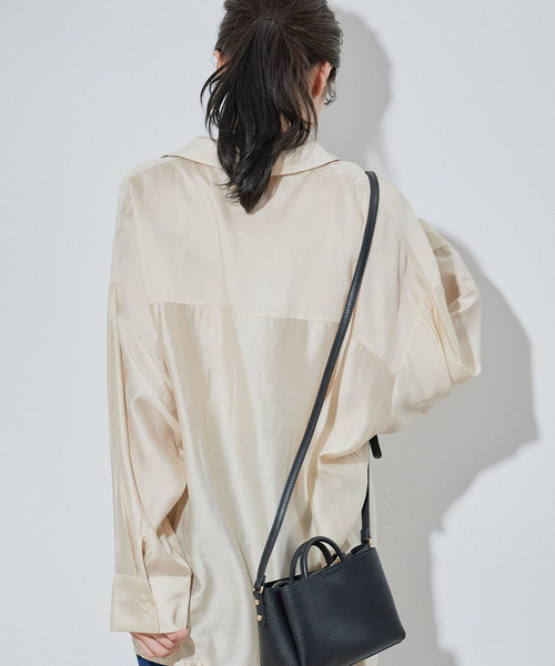 Jayro（ジャイロ）の「ドルマンスキッパーシャツ（シャツ/ブラウス・レディース・オレンジ/ホワイト系その他/チャコールグレー/ベージュ・M）」の17枚目の写真