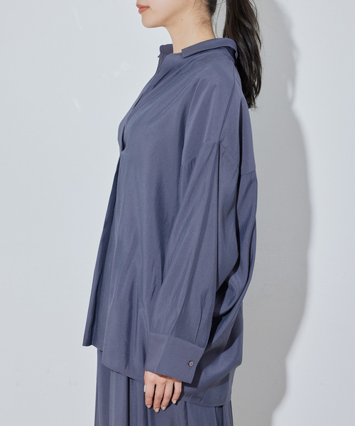 Jayro（ジャイロ）の「ドルマンスキッパーシャツ（シャツ/ブラウス・レディース・オレンジ/ホワイト系その他/チャコールグレー/ベージュ・M）」の19枚目の写真