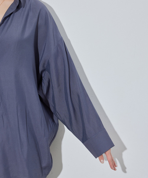 Jayro（ジャイロ）の「ドルマンスキッパーシャツ（シャツ/ブラウス・レディース・オレンジ/ホワイト系その他/チャコールグレー/ベージュ・M）」の22枚目の写真