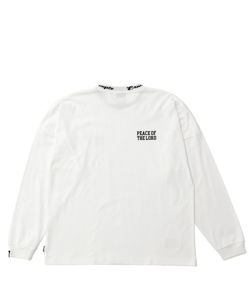 EXAMPLE(エグザンプル)の「EXAMPLE CURSIVE CIRCLE LOGO BIGCOLLAR L/S TEE(Tシャツ/カットソー・メンズ・アッシュ/ホワイト/ブラック・M/XL/XXL/L)」の12枚目の写真