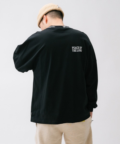 EXAMPLE(エグザンプル)の「EXAMPLE CURSIVE CIRCLE LOGO BIGCOLLAR L/S TEE(Tシャツ/カットソー・メンズ・アッシュ/ホワイト/ブラック・M/XL/XXL/L)」の16枚目の写真