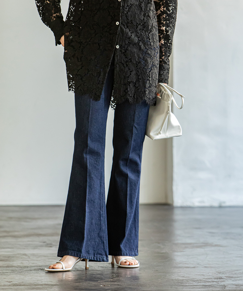 Wrangler（ラングラー）の「《追加》【Wrangler】別注70’sFLARE（デニムパンツ・レディース・ネイビー/サックスブルー・X-SMALL/SMALL/MEDIUM/LARGE）」の5枚目の写真