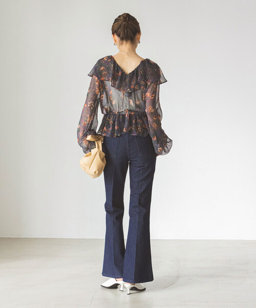 Wrangler（ラングラー）の「《追加》【Wrangler】別注70’sFLARE（デニムパンツ・レディース・ネイビー/サックスブルー・X-SMALL/SMALL/MEDIUM/LARGE）」の7枚目の写真