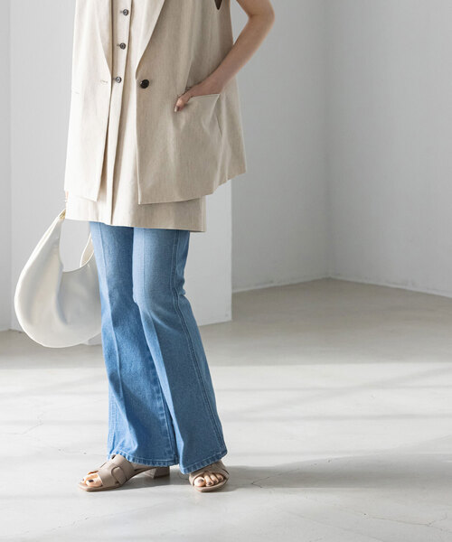 Wrangler（ラングラー）の「《追加》【Wrangler】別注70’sFLARE（デニムパンツ・レディース・ネイビー/サックスブルー・X-SMALL/SMALL/MEDIUM/LARGE）」の12枚目の写真