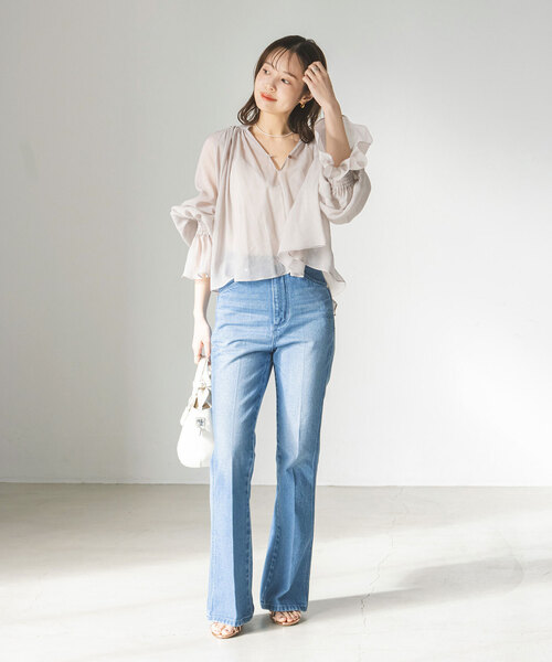 Wrangler（ラングラー）の「《追加》【Wrangler】別注70’sFLARE（デニムパンツ・レディース・ネイビー/サックスブルー・X-SMALL/SMALL/MEDIUM/LARGE）」の17枚目の写真