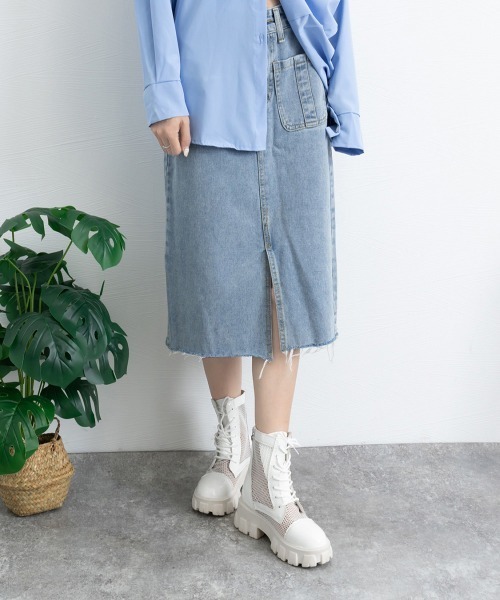 Miniministore（ミニミニストア）の「厚底 メッシュブーツサンダル レディース（ブーツ・レディース・オフホワイト/ブラック・24.5cm/24.0cm/23.5cm/23.0cm/22.5cm）」の14枚目の写真