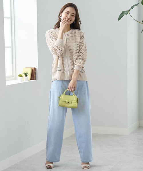 BELLUNA PLUS（ベルーナ）の「ヒンヤリ冷感ジーンズ・ワイドバギー股下６２ｃｍ（デニムパンツ・レディース・オフホワイト/ブルー系その他/インディゴブルー/ブラック/ライトブルー・X-LARGE/MEDIUM/SMALL/LARGE）」の19枚目の写真