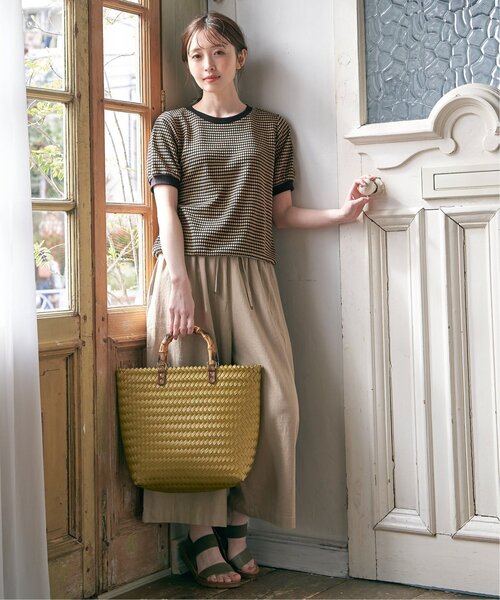 ikka(イッカ)の「【親子コーデ】ハニカム柄ジャガードカットソー(Tシャツ/カットソー・レディース・オレンジ/ベージュ/グリーン/キャメル/ブラック・M/L/S)」の17枚目の写真