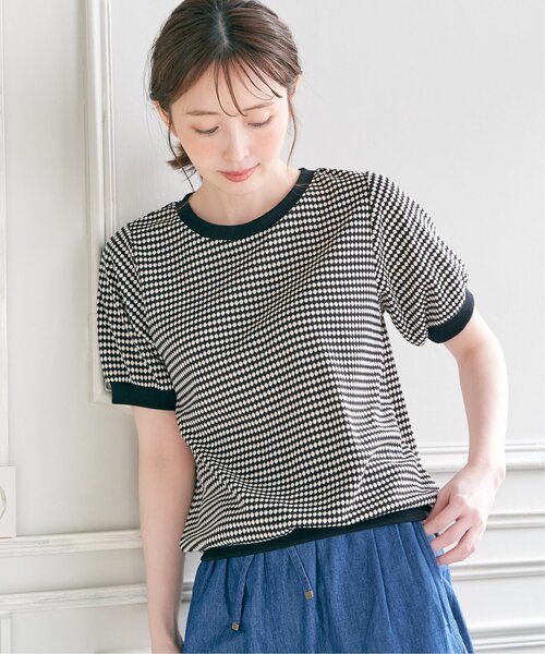 ikka(イッカ)の「【親子コーデ】ハニカム柄ジャガードカットソー(Tシャツ/カットソー・レディース・オレンジ/ベージュ/グリーン/キャメル/ブラック・M/L/S)」の18枚目の写真