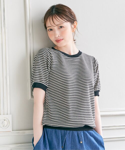 ikka(イッカ)の「【親子コーデ】ハニカム柄ジャガードカットソー(Tシャツ/カットソー・レディース・オレンジ/ベージュ/グリーン/キャメル/ブラック・M/L/S)」の19枚目の写真