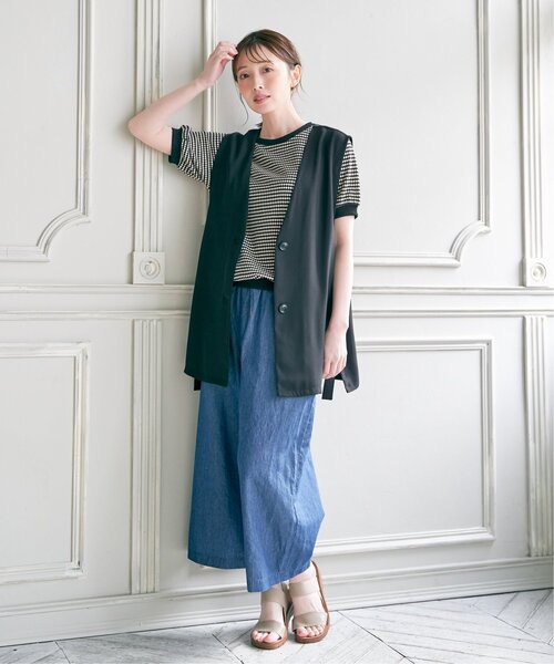 ikka(イッカ)の「【親子コーデ】ハニカム柄ジャガードカットソー(Tシャツ/カットソー・レディース・オレンジ/ベージュ/グリーン/キャメル/ブラック・M/L/S)」の22枚目の写真