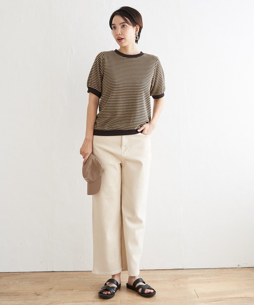 ikka(イッカ)の「【親子コーデ】ハニカム柄ジャガードカットソー(Tシャツ/カットソー・レディース・オレンジ/ベージュ/グリーン/キャメル/ブラック・M/L/S)」の11枚目の写真