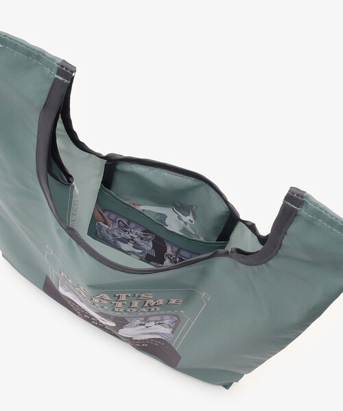 Afternoon Tea（アフタヌーンティー）の「【WEB限定】ポケッタブルショッピングバッグ/Cat's NapTime（エコバッグ/サブバッグ・レディース・グリーン・ONE SIZE）」の4枚目の写真