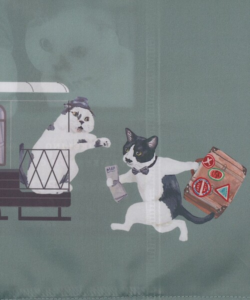 Afternoon Tea（アフタヌーンティー）の「【WEB限定】ポケッタブルショッピングバッグ/Cat's NapTime（エコバッグ/サブバッグ・レディース・グリーン・ONE SIZE）」の6枚目の写真