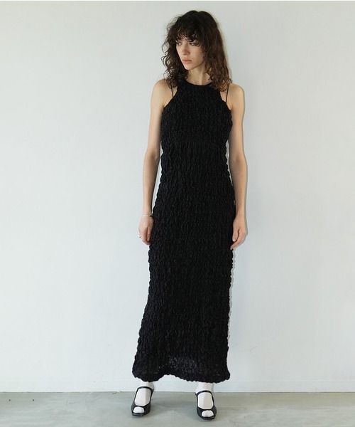 ワンピース CLANE SHIRRING AMERICAN SLEEVE ONEPIECE CLANE（クラネ）の「SHIRRING AMERICAN SLEEVE ONEPIECE