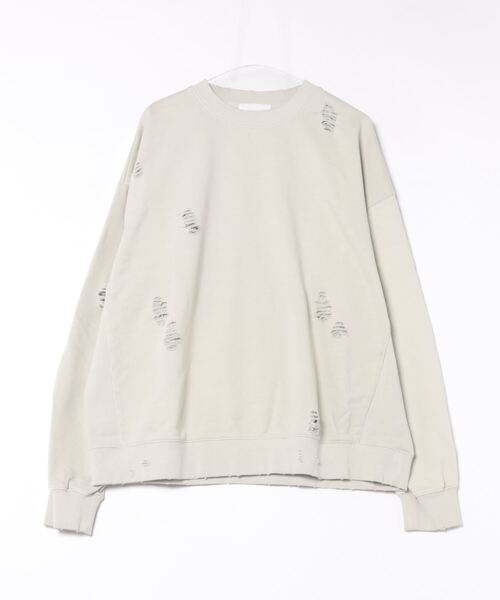 Chica（チカ）の「Chica/チカ/ダメージプルオーバー（スウェット・レディース・グレー/ブラック・F）」の2枚目の写真