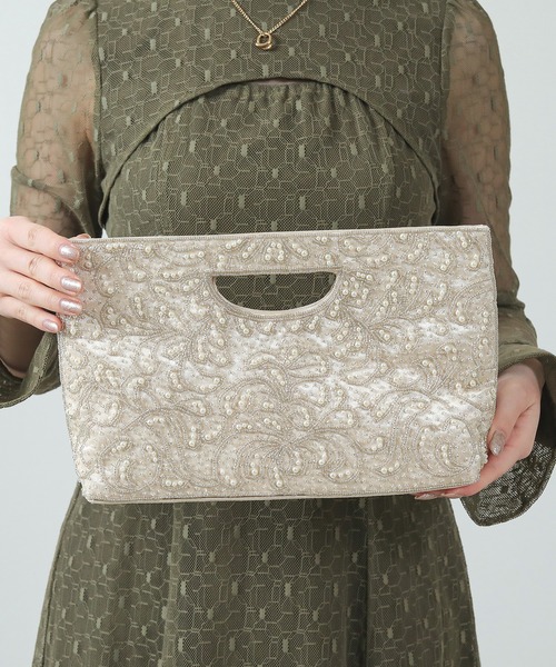 【セール】手縫い パール ビーズ刺繍 2WAY ハンド ショルダー パーティー バッグ 結婚式 お呼ばれ オケージョン（ハンドバッグ）｜kana（カナ） inoshishi-teacher.com