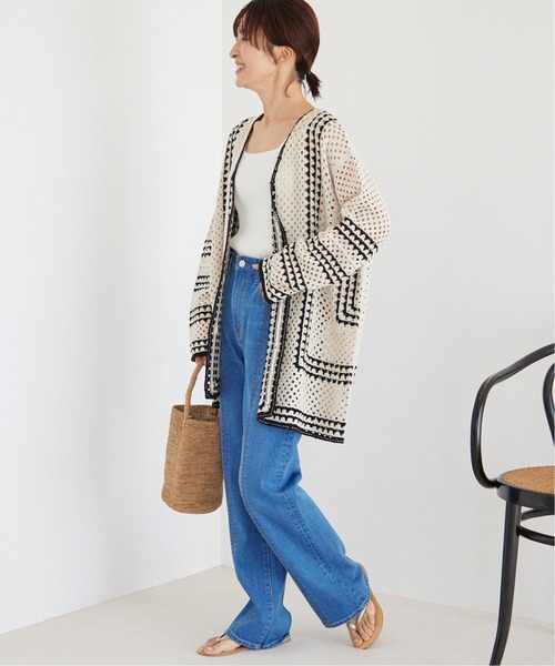JOURNAL STANDARD relume クロシェラインVネックカーディ 追加5》クロシェラインVネックカーディガン（カーディガン
