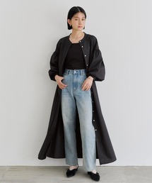 2wayボリュームパフスリーブシャツワンピース